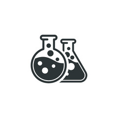 Vector sign of the Test tube symbol is isolated on a white background. Test tube icon color editable.