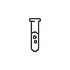 Vector sign of the Test tube symbol is isolated on a white background. Test tube icon color editable.