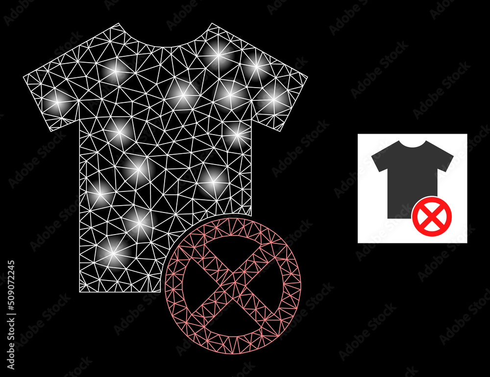 Poster glowing network reject dress glare icon with lightspots. illuminated vector constellation based on r