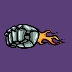 
Iron fist cartoon vector illustration