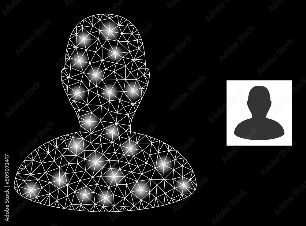 Poster bright network customer constellation icon with light spots. illuminated vector constellation based 