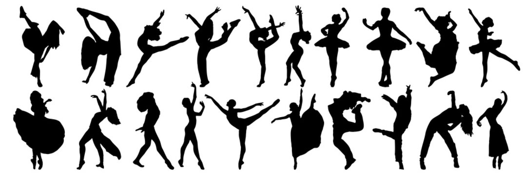 Dance silhouette , pack of dancer silhouettes