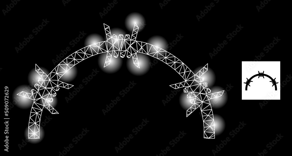 Poster glowing network jail dome constellation icon with lightspots. illuminated vector constellation is cr