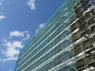 解体準備の足場