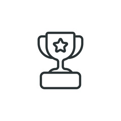 Vector sign of the Trophy symbol is isolated on a white background. Trophy icon color editable.