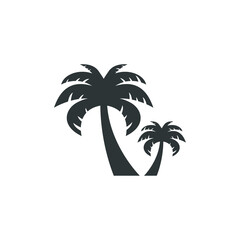 Vector sign of the tropical palm trees symbol is isolated on a white background. tropical palm trees icon color editable.