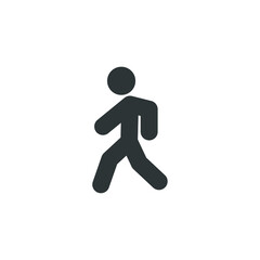 Fototapeta na wymiar Vector sign of the walk symbol is isolated on a white background. walk icon color editable.