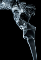 Obraz premium abstract shape smoke on black background