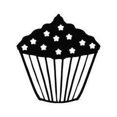 birthday cake isolated vector with cream decoration. Dessert for menu, postcard or holiday