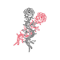vector illustration of two roses concept
