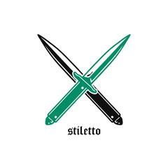two knife concept silhouette vector