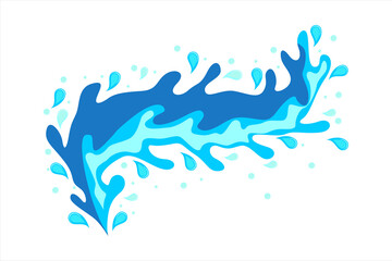 Water spray. Blue water spraying vector illustration