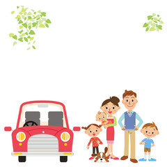 自動車　家族　夫婦　ドライブ　旅行
