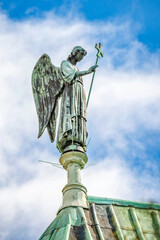 Statue of angel at top of Chartres cathedral