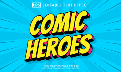 Comic heroes editable text effect - obrazy, fototapety, plakaty
