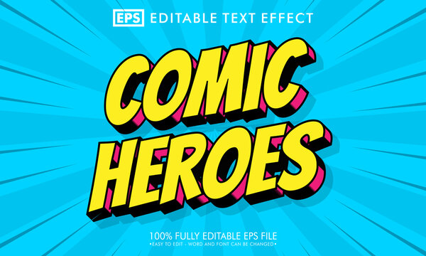 Comic heroes editable text effect