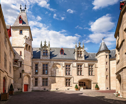 Enclosed court of mansion Hotel de Sens in Paris