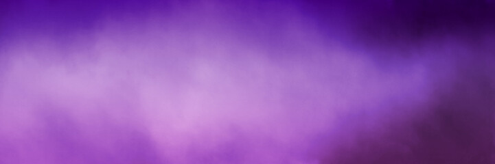 Rich purple background with soft blurred texture. Dark border and light white center smoke or fog design. Abstract sky with storm clouds.
