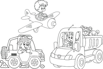 Kids cartoon drawing sketches illustration vector