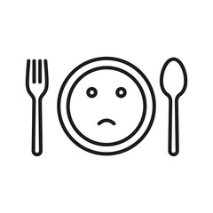 Loss of appetite vector icon illustration. Depression no food icon.