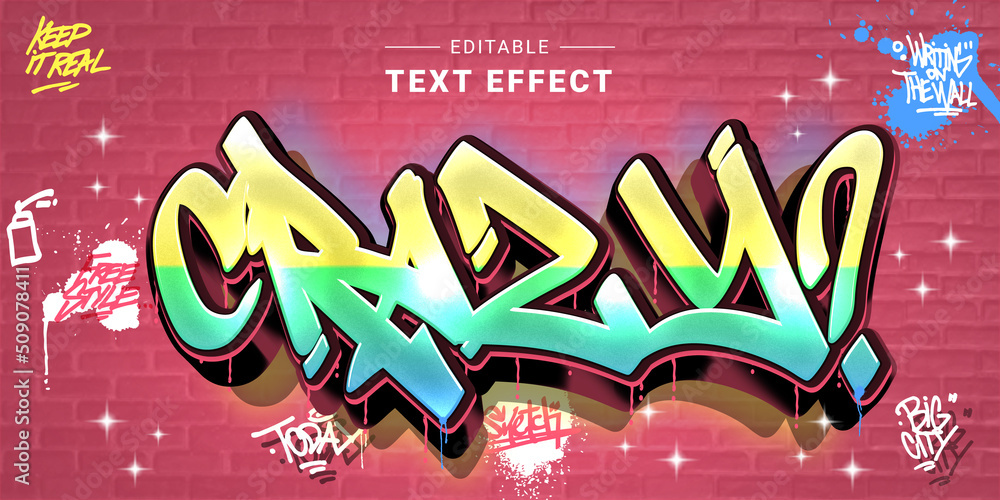Poster Editable text style effect - Graffiti text style theme..