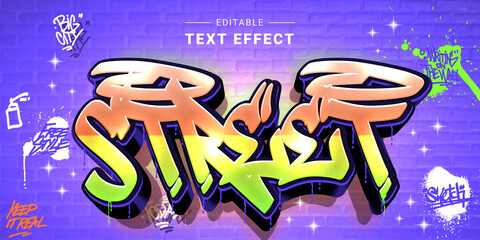Editable text style effect - Graffiti text style theme.. © sailor