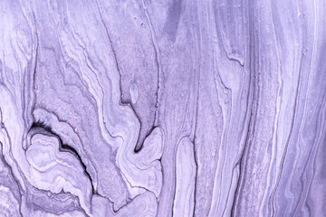 Abstract fluid art background light purple and violet colors. Liquid marble. Acrylic painting with lilac gradient.