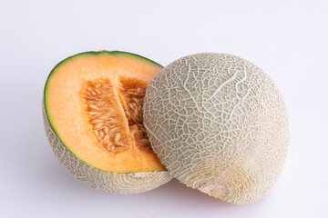 カットされたメロンの断面　melon