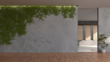 natural empty interior design 3d render