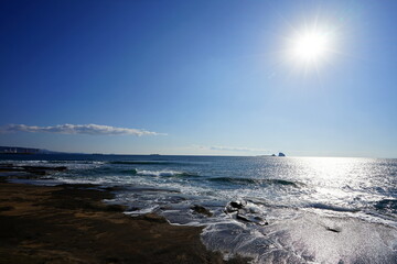 fine seascape with island