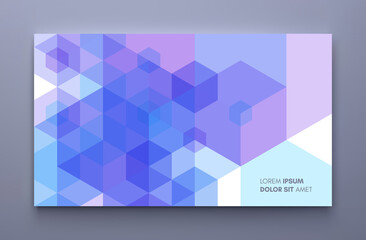 Obraz premium Abstract geometrical background. Transparent pattern of 3d cubes and hexagons. 3d vector illustration.