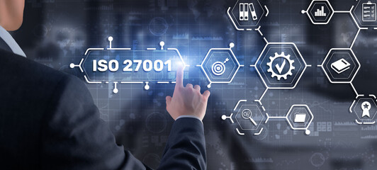 ISO 27001. International information security standard. Concept of ISO standards quality control warranty