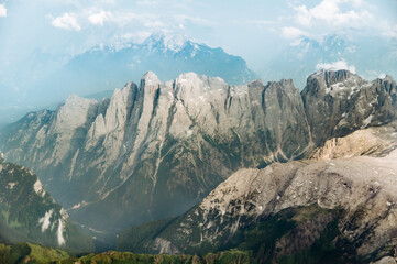 Aerial view of the Italian Alps near Bolzano