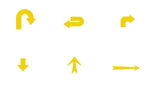 Set of Animated Arrows sign design element