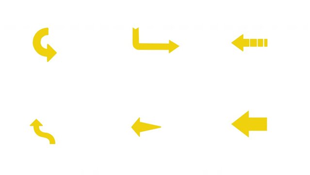 Set of Animated Arrows sign design element