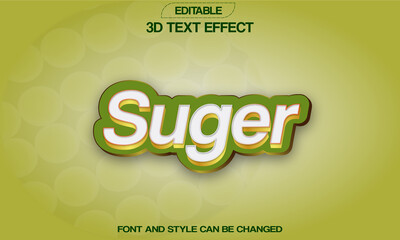 Editable 3D text effect style template