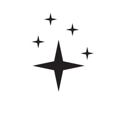 Obraz premium black stars scattered on a white background