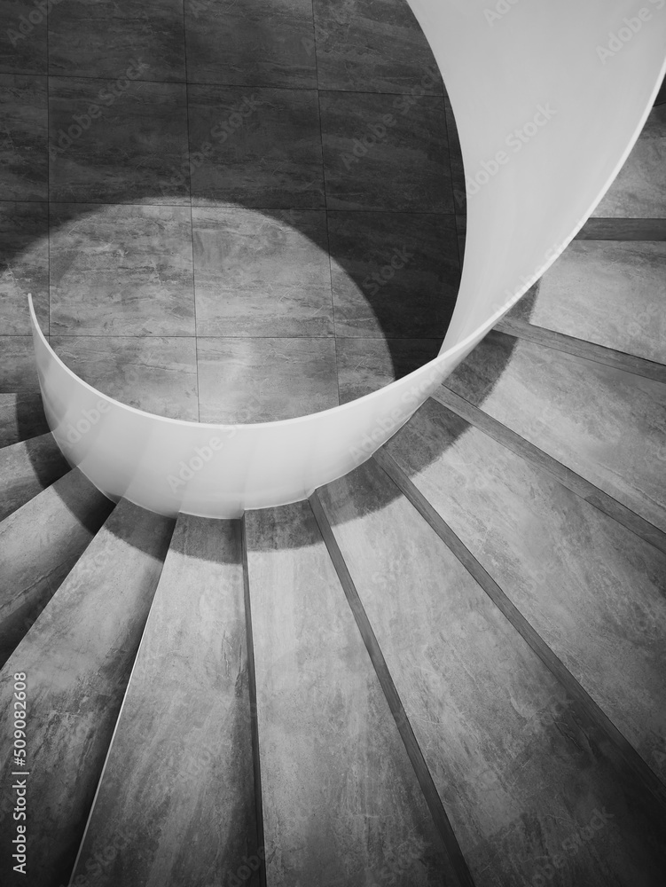 Poster spiral staircase modern architecture detail abstract background