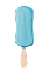 Blue fruit popsicle ice cream isolated on white.