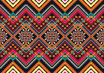 Geometric ethnic flower pattern for background,fabric,wrapping,clothing,wallpaper,Batik,carpet,embroidery style.