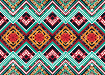 Geometric ethnic flower pattern for background,fabric,wrapping,clothing,wallpaper,Batik,carpet,embroidery style.