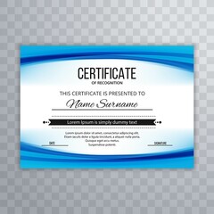 Modern employee of the month certificate wave design