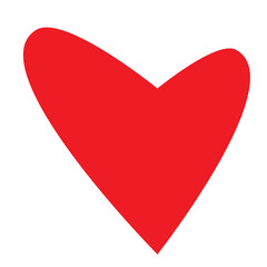 illustration of an asymmetrical red heart on a white background