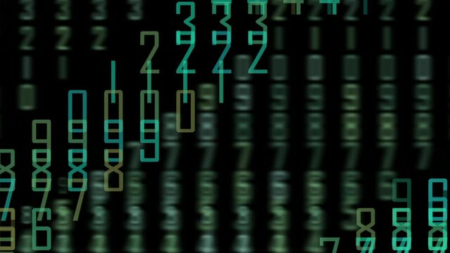 Futuristic moving code numbers screen