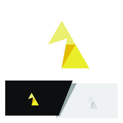 geometric folded triangle logo or pictogram