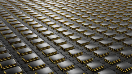 A lot of semiconductor microchips.  © AS
