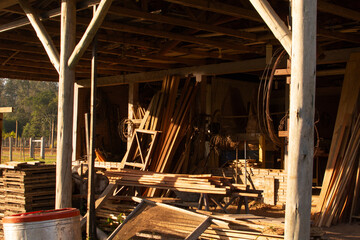 workshop for construction and woodwork in the Brazilian fazenda