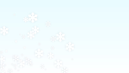 Christmas  Vector Background with Falling Snowflakes. Isolated on Red Background. Realistic Snow Sparkle Pattern. Snowfall Overlay Print. Winter Sky. Papercut Snowflakes.