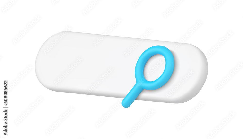 Poster internet searching digital field website browsing magnifying glass diagonal 3d icon vector