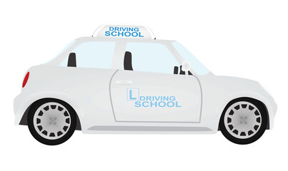 Driving school car. vector illustration